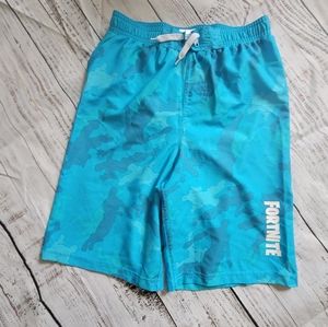 Fornite Swim Trunks Boys L 10-12 Blue